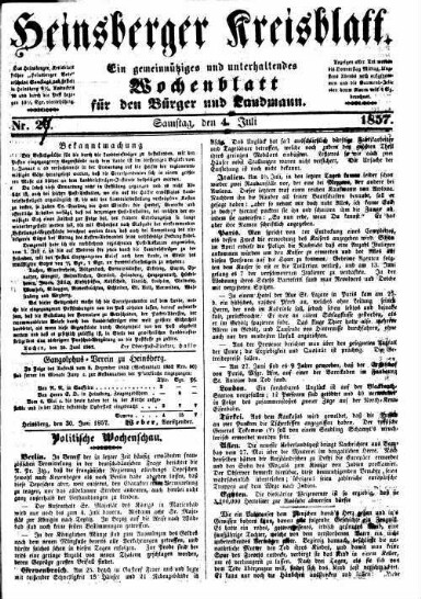 Titelseite einer Zeitung