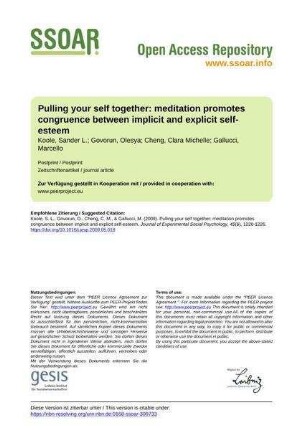 Pulling your self together: meditation promotes congruence between implicit and explicit self-esteem