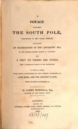 A Voyage towards the South Pole performed in the Years 1822 - 1824