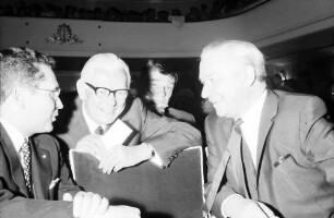 20. Tagung 1970 Chemiker: L. Huber, Adolf Butenandt, Richard L. M. Synge (hinten), H. Leussink