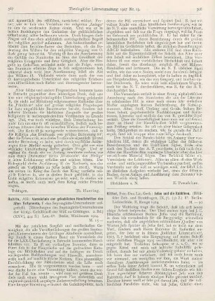 308-309 [Rezension] Kittel, Gerhard, Jesus und die Rabbinen