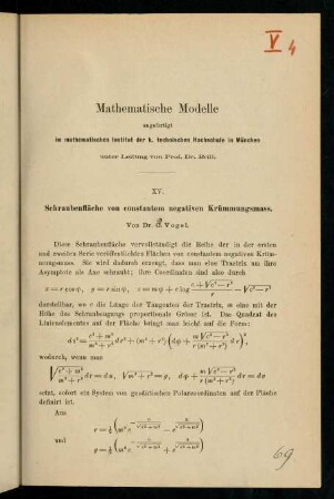 Schraubenfläche von constantem negativen Krümmungsmass.