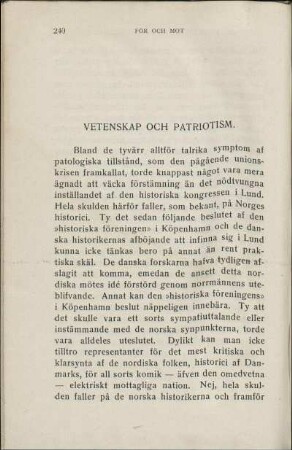 Vetenskap Och Patriotism.