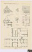 Quolsdorf (Kreis Rothenburg): Bauernhaus (erbaut 1578). - Haupthaus Giebel-Ansicht, Teil-Hof-Seiten-Ansicht, Querschnitt A-B, Teil-Längsschnitt C-D, Grundriss des Obergeschosses, Grundriss des Erdgeschosses). - Mittelstiel an der Hofseite (Ansicht). - Eckständer an der Hofseite (Ansicht)