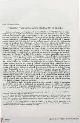2: Początki italianizującego renesansu na śląsku