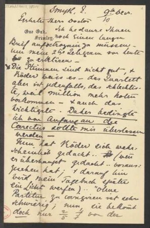 Brief an Ludwig Strecker  und B. Schott's Söhne : 09.12.1902