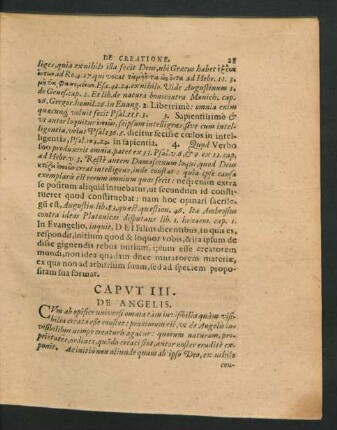 Caput III. De Angelis.