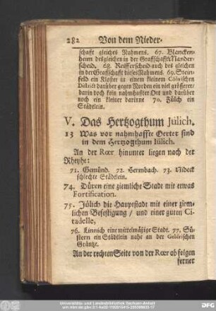 V. Das Hertzogthum Jülich.