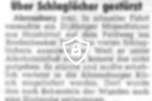 Über Schlaglöcher gestürzt