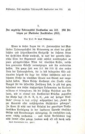 65-100 Das angebliche Toleranzedikt Konstantins von 312
