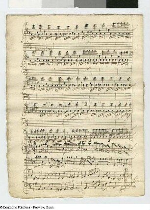 Schlußsatz Allegro, letzte Notenseite der Partitur (Blatt 6v)