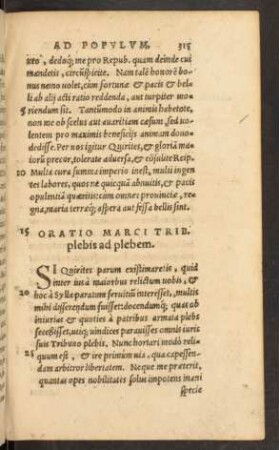 Oratio Marci Trib. plebis ad plebem.