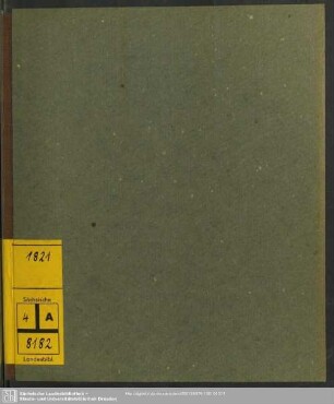 1821: Merkwürdige Begebenheiten älterer und neuerer Zeit