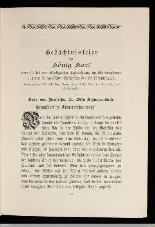 Gedächtnisfeier für König Karl