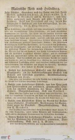 Malerische Reise nach Heidelberg