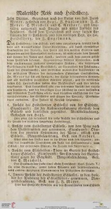 Malerische Reise nach Heidelberg