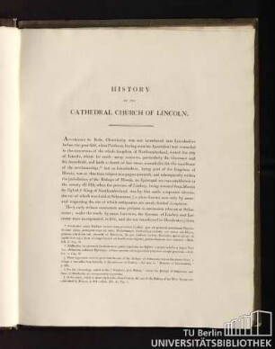History of the Cathedral Church of Lincoln.