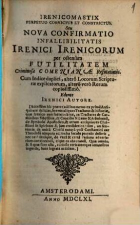 Irenicomastix perpetuo convictus et constrictus