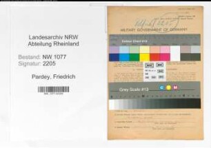 Entnazifizierung Friedrich Pardey , geb. 16.06.1888 (Polizist)