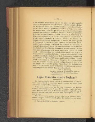 Ligue Francaise contre l'opium.