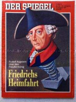 Nachrichtenmagazin "Der Spiegel" mit Titelstory über Friedrich den Großen