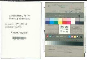 Entnazifizierung Werner Roeder , geb. 02.02.1908 (Technischer Angestellter)