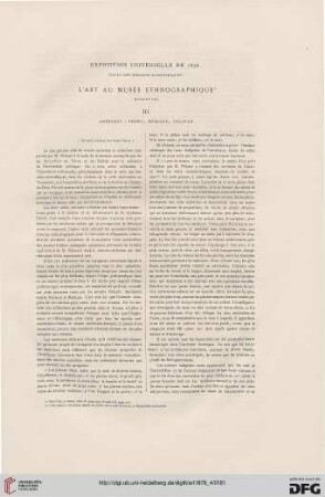 4: Exposition universelle de 1878 (Salle des missions scientifiques) : L'art au musée ethnographique