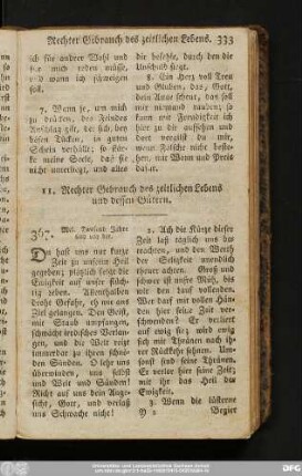 11. Rechter Gebrauch des zeitlichen Lebens und dessen Gütern.