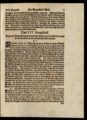 Das XIV. Hauptstück.