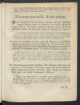 Peccatum personale, & ejus poenae