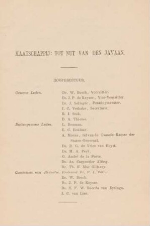 Maatschappij: Tot nut van den Javaan