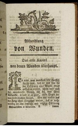 Das erste Kapitel von denen Wunden überhaupt.