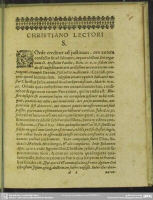 Praefatio Ad Christianum Lectorem