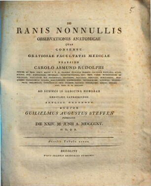 De ranis nonnullis observationes anatomicae