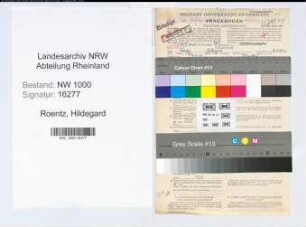 Entnazifizierung Hildegard Roentz, geb. 19.08.1909 (Beamtin)