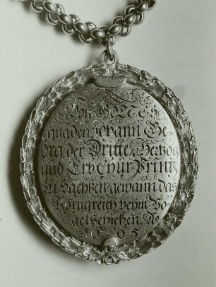Schützenkette: Anhänger von der Königskette der privilegierten Bogenschützengilde