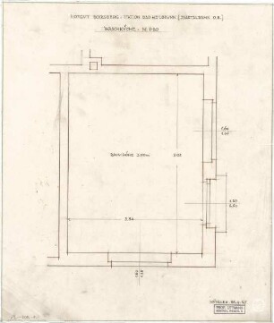 Littmann, Max; Bocksberg; Hofgut, Geländeaufnahmen, Wasserversorgung,Transformatorenhaus, Erweiterungsbauten u.Umbauten - Waschküche (Grundriss)