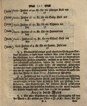 Churfürstlich-Mayntzische erneuerte Accis-Verordnung Auf das Land : [Mayntz den 1ten Decembris 1764]