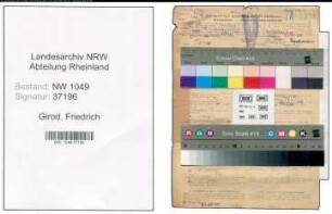 Entnazifizierung Friedrich Girod , geb. 04.05.1888 (Postbeamter)