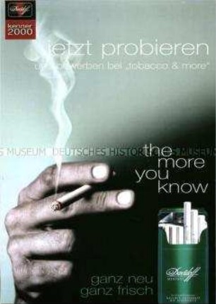 Werbeaufkleber für "Davidoff Menthol"-Zigaretten