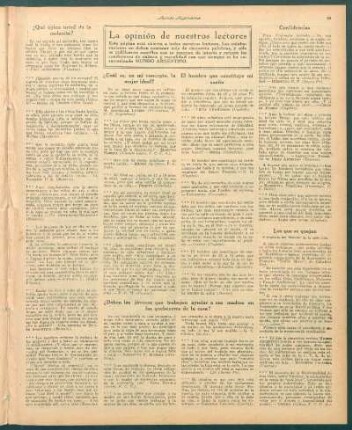 La opinión de nuestros lectores