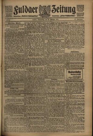 Zweite Ausgabe vom Donnerstag, den 24. Februar 1910.