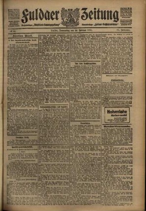 Zweite Ausgabe vom Donnerstag, den 24. Februar 1910.