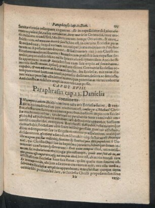 Caput XVIII. Paraphrasin cap. 12. Danielis continens