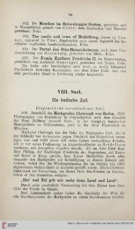 VIII. Saal (Nr. 816 - 861)