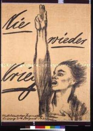 Antikriegsplakat zum Mitteldeutschen Jugendtag 1924
