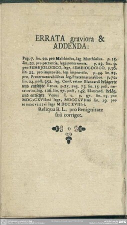 Errata graviora & Addenda