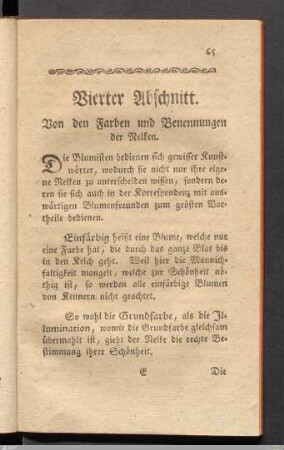 Vierter Abschnitt. Von den Farben und Benennungen der Nelken.