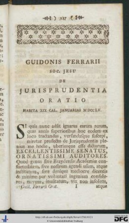 De Jurisprudentia Oratio.