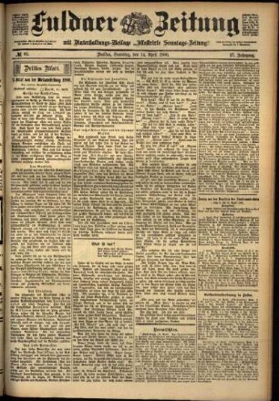 Dritte Ausgabe vom Samstag, den 14. April 1900.